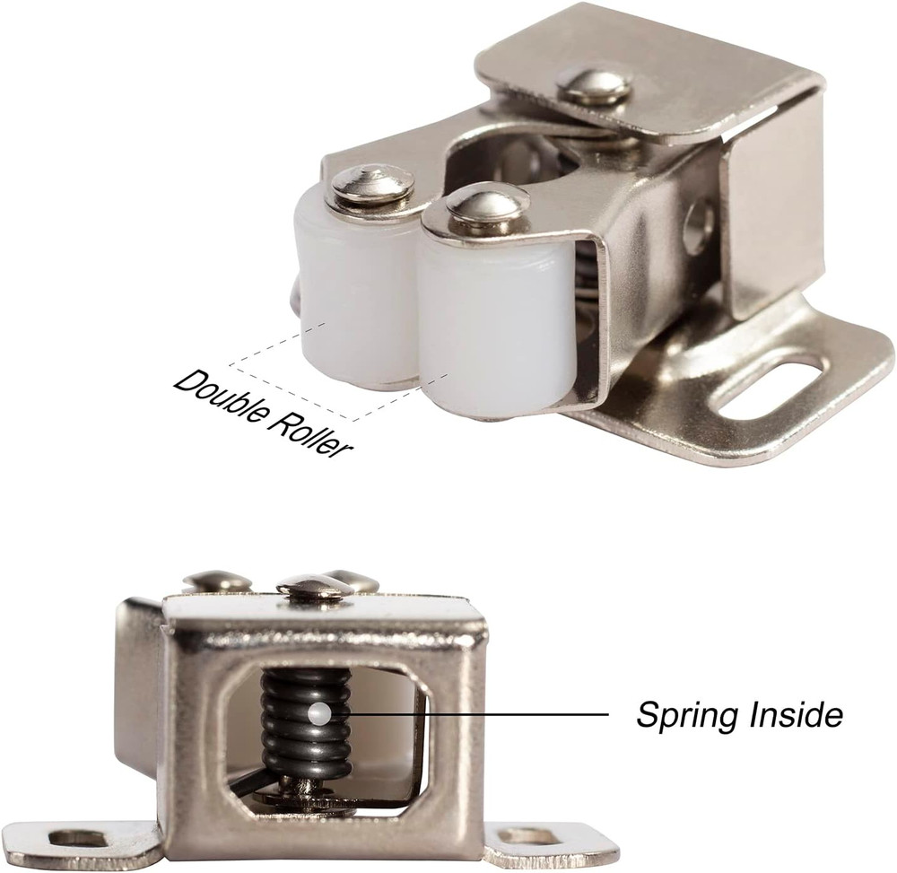 2 PCS Cabinet Latch Double Roller Catch Hardware for Cupboard Closet Cabinet Doo