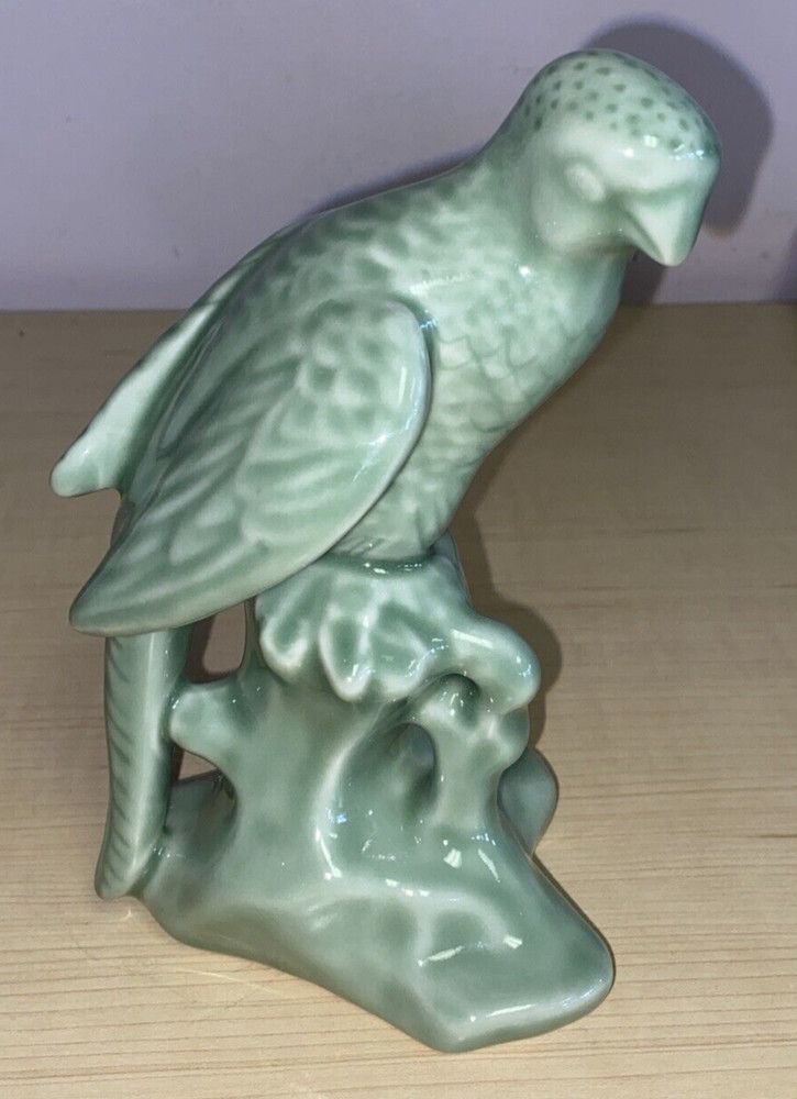 MCM Ceramic Parrot Green Figurine