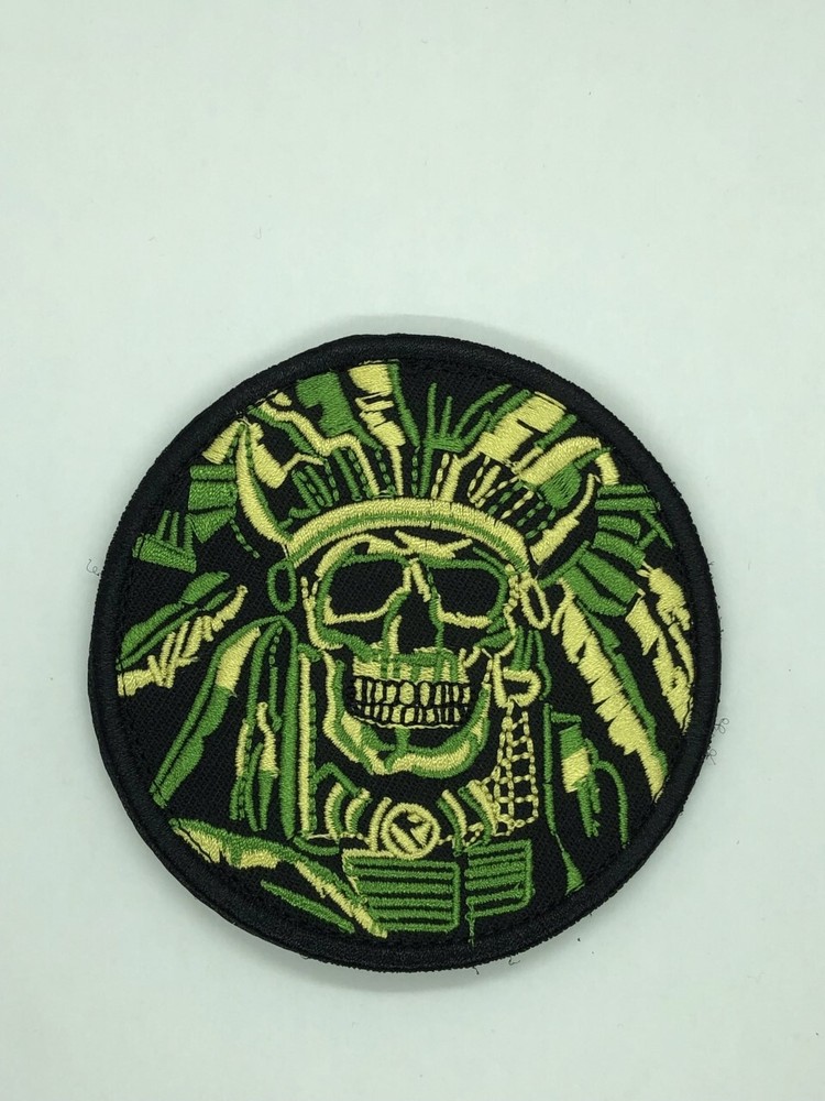 Indian Skull Chief Embroidered Motorcycle Biker hook and loop  Patch