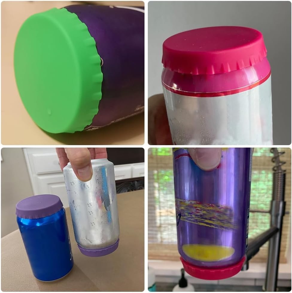 Multi-Purpose Reusable Silicone Can Covers | 6 Pack for All Beverage Sizes