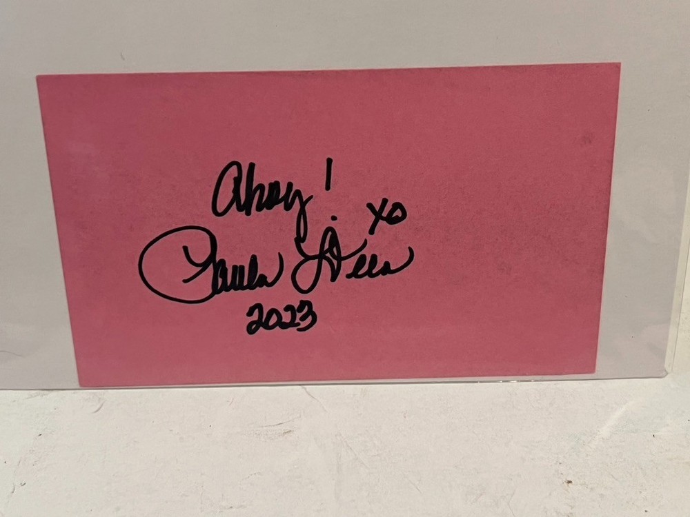 Paula Deen Hand Signed Index Card Chef