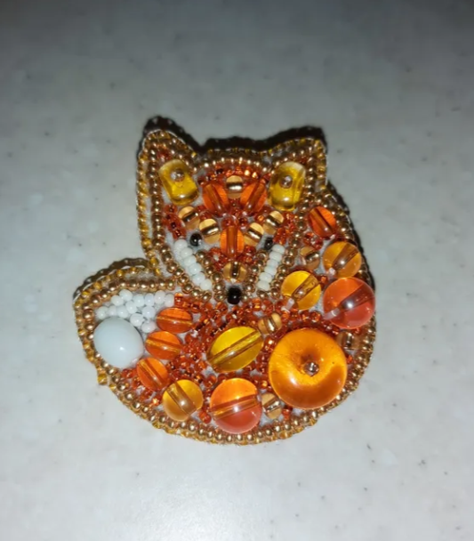 Crystal Art Beadwork kit for creating brooch BP-241C Fox