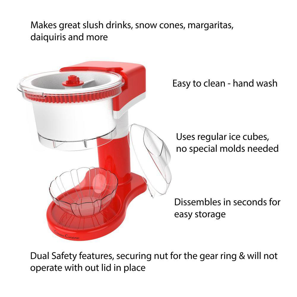 32 Oz. Red Countertop Shaved Ice Snow Cone Machine