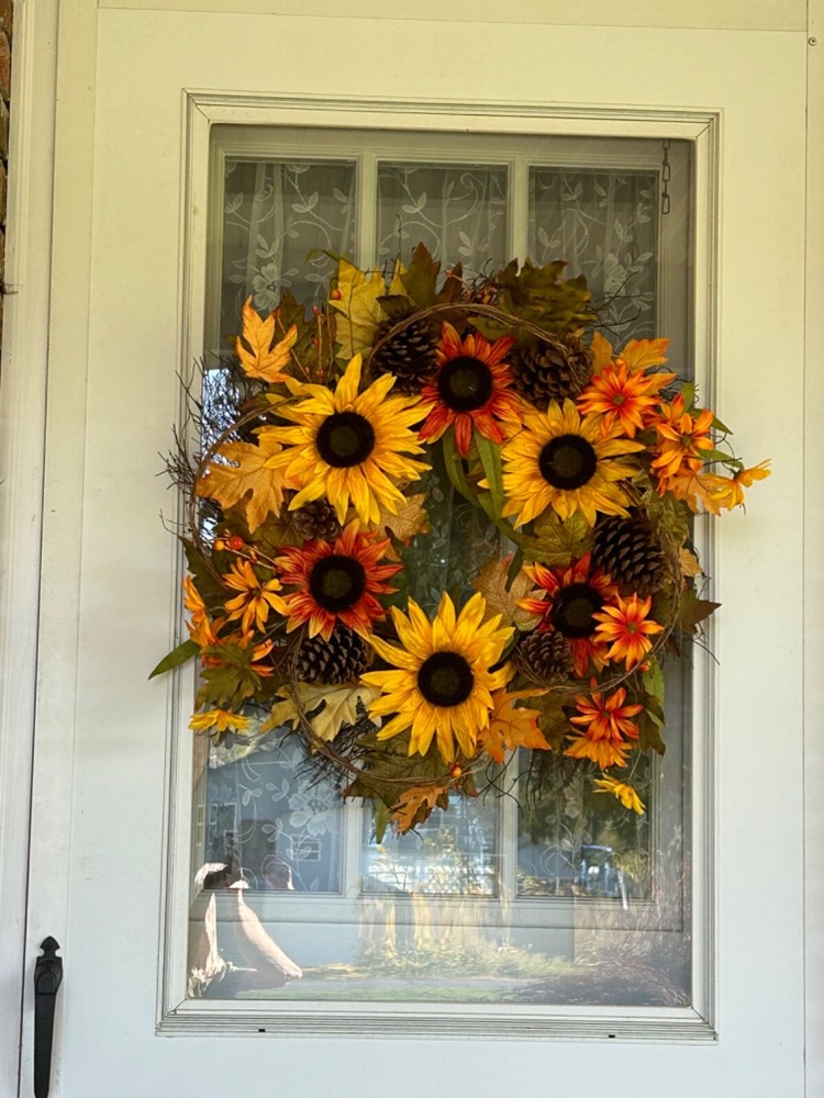 Extra Large 26" Farmhouse Handmade Sunflower Fall Wreath
