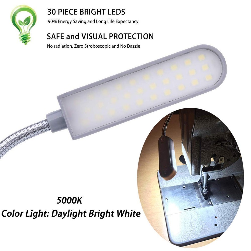 EVISWIY Sewing Machine Light LED Lighting (30LEDs) 6 Watt Silver, Silver