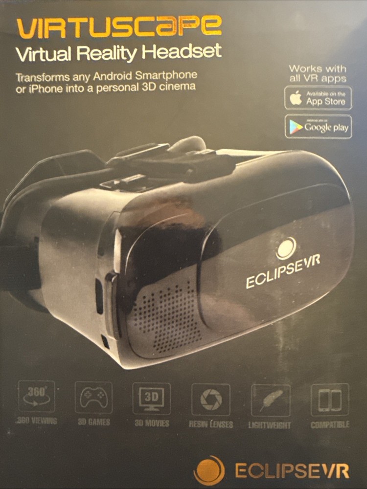 Virtual Reality Headset Eclipse VR Works With Apple App Store And Google Play