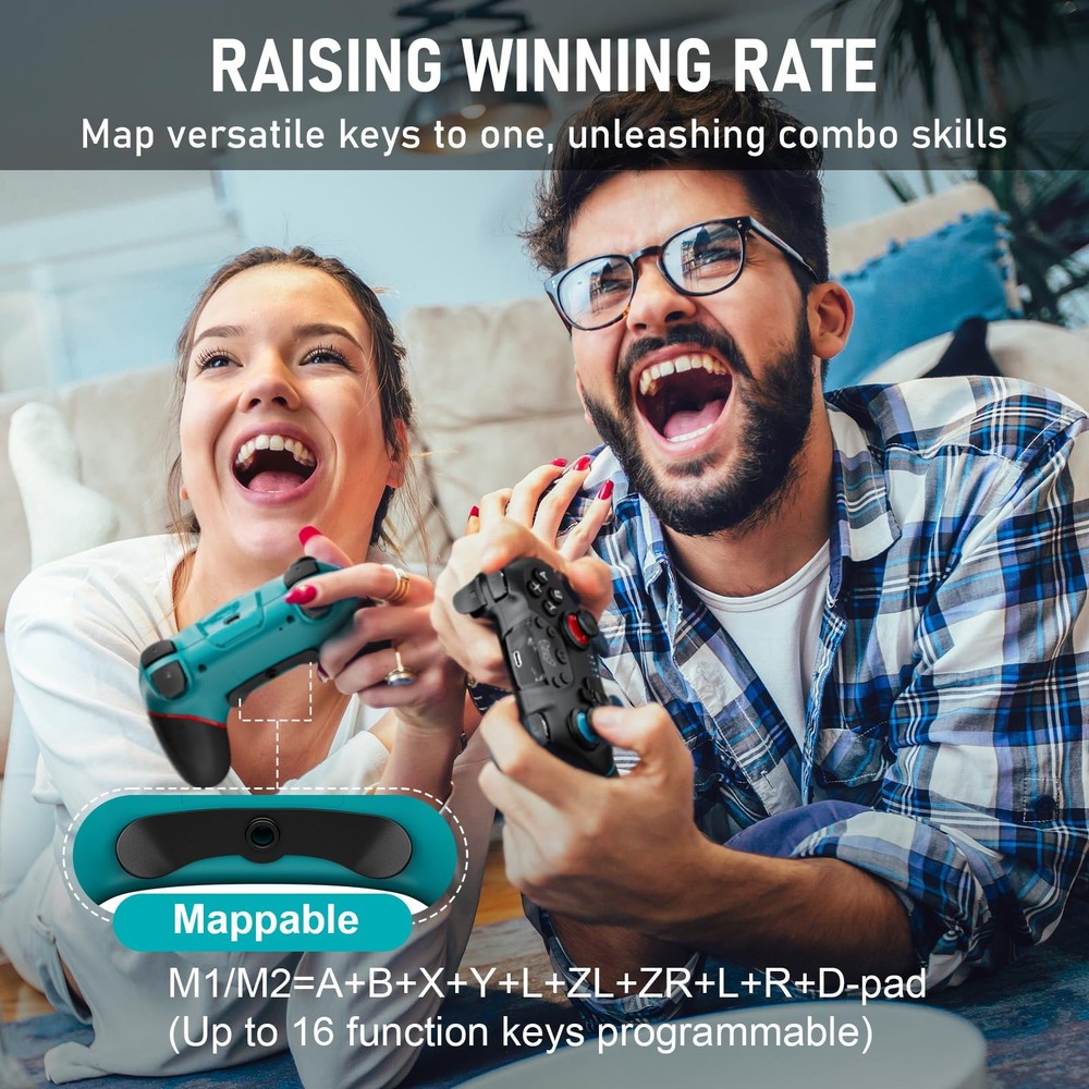 Diswoe Switch Controllers, 2 Pack Wireless Pro Controller for black and blue