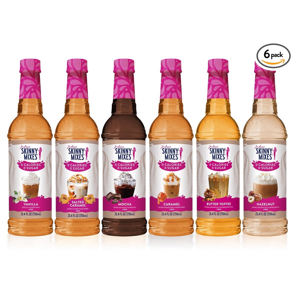 Sugar Free Coffee Syrup, 6 Sampler Variety Pack Coffee Flavoring Syrup, Zero ...