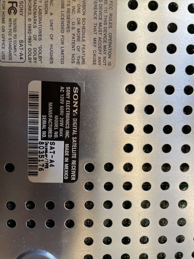 Used Sony SAT-A4 DIRECTV Digital Satellite Receiver
