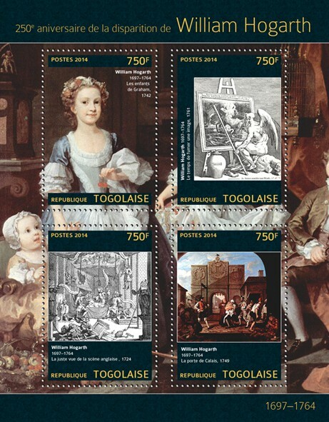 2014 TOGO MNH. WILLIAM HOGARTHT  |  Michel Code: 5913-5916