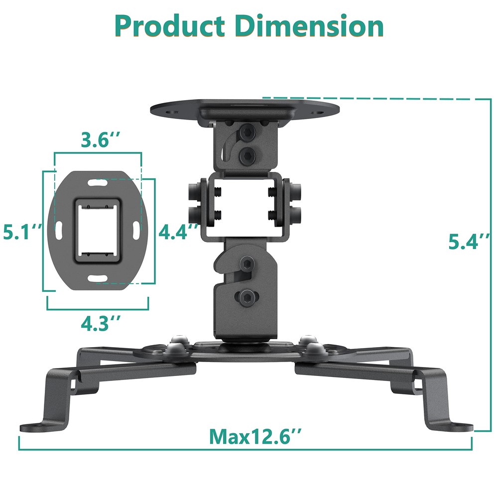 Projector Ceiling Mount Universal Low Profile Projector Mount with Retractabl...