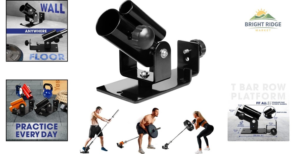 Adjustable T Bar Row Attachment for Versatile Landmine Workouts and Grip