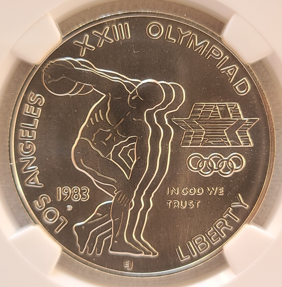 1983 D Olympics commemorative silver dollar NGC MS70