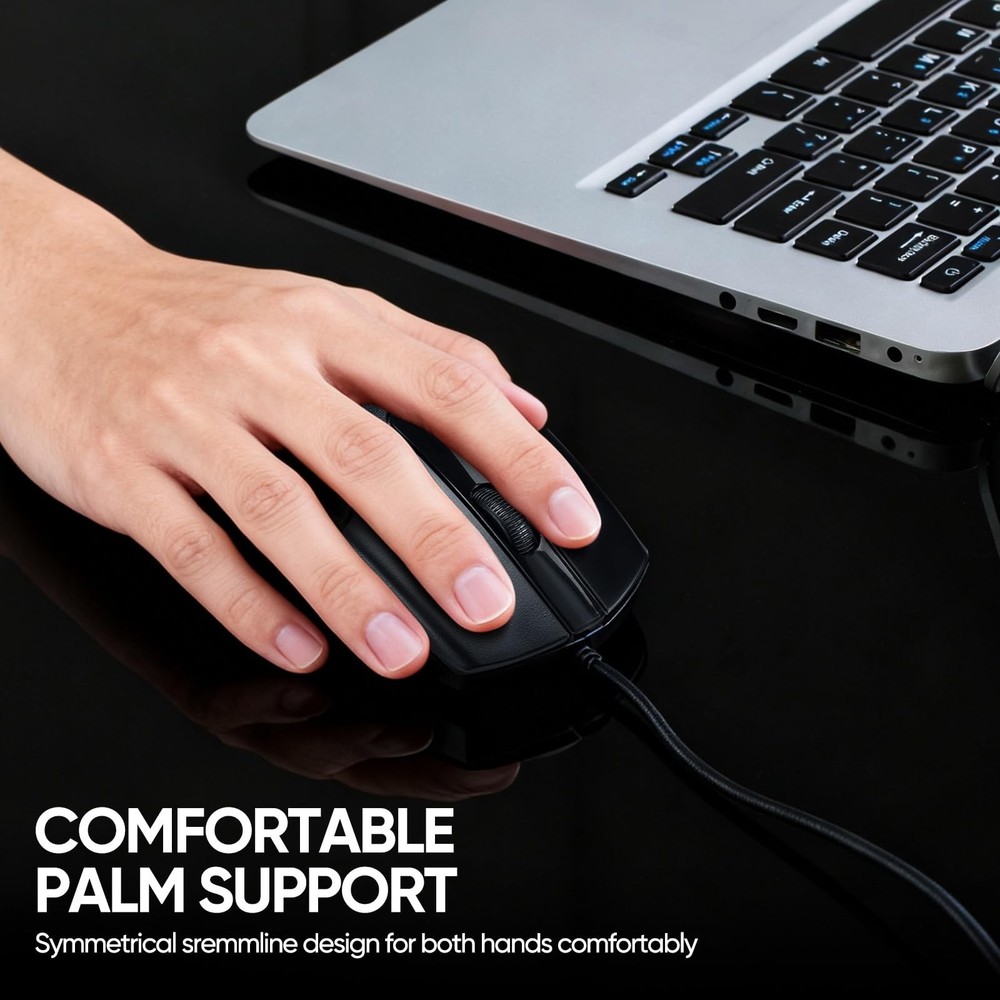 Wired Keyboard and Mouse Combo Full Size Ergonomic Keyboard Optical Mouse