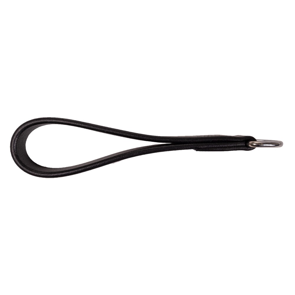 Leather belt loop black loose loop for attaching auxiliary reins/lunge