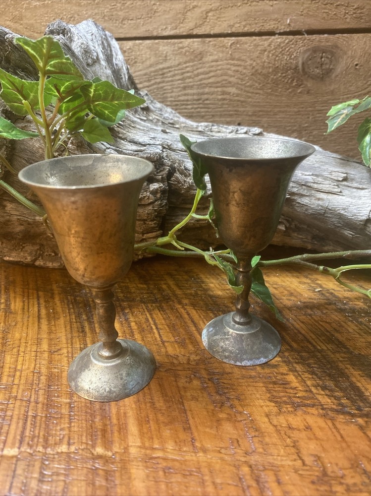 Vintage 2 SilverPlated Miniature Goblets India