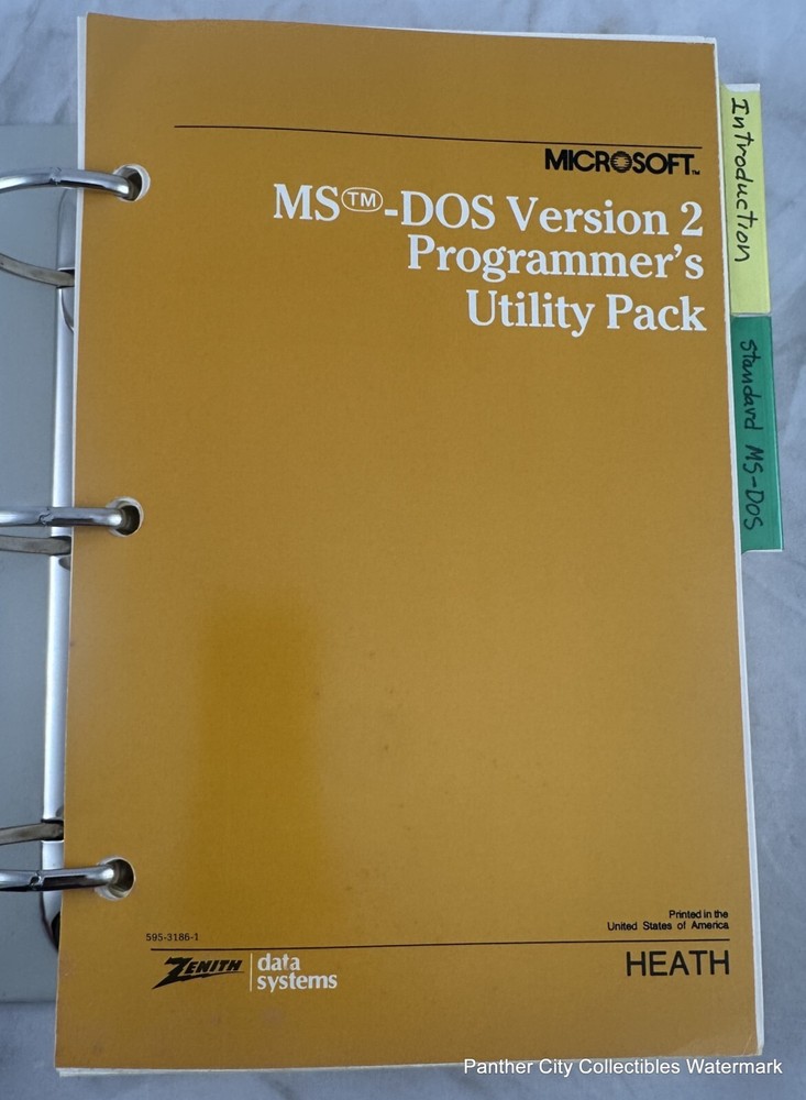 Vintage Zenith Heath Manual MS-DOS Version 2 Programmer's Utility Pack Z-100