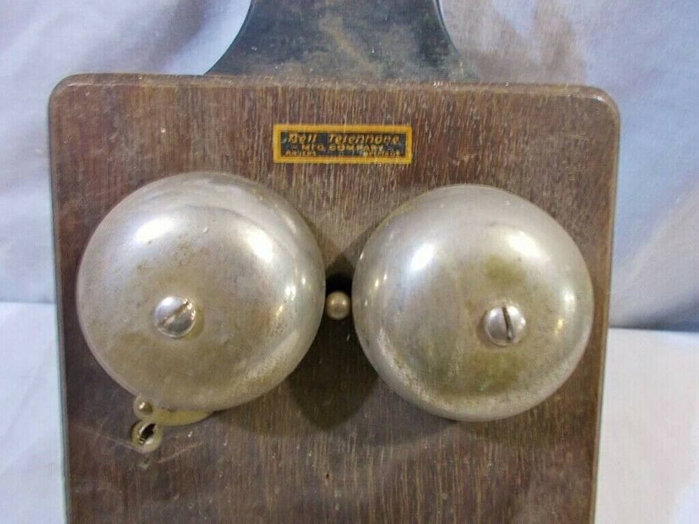 Old Oak Crank Wall Phone with Generator and Bakelite Cradle