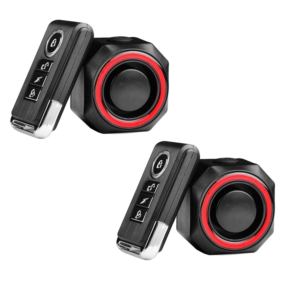2PK USB Charging Bicycle Rear Light Alarm Wireless Remote Control Prevent Theft