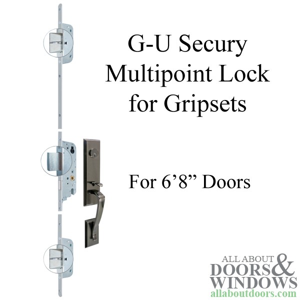 Secury Automatic Multipoint Lock for 6'8" Entry Doors for Use with Gripset Hand