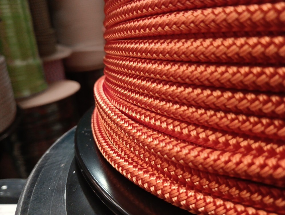 1/4 x 100 ft. Double Braid-Yacht Braid polyester rope. Burnt Orange