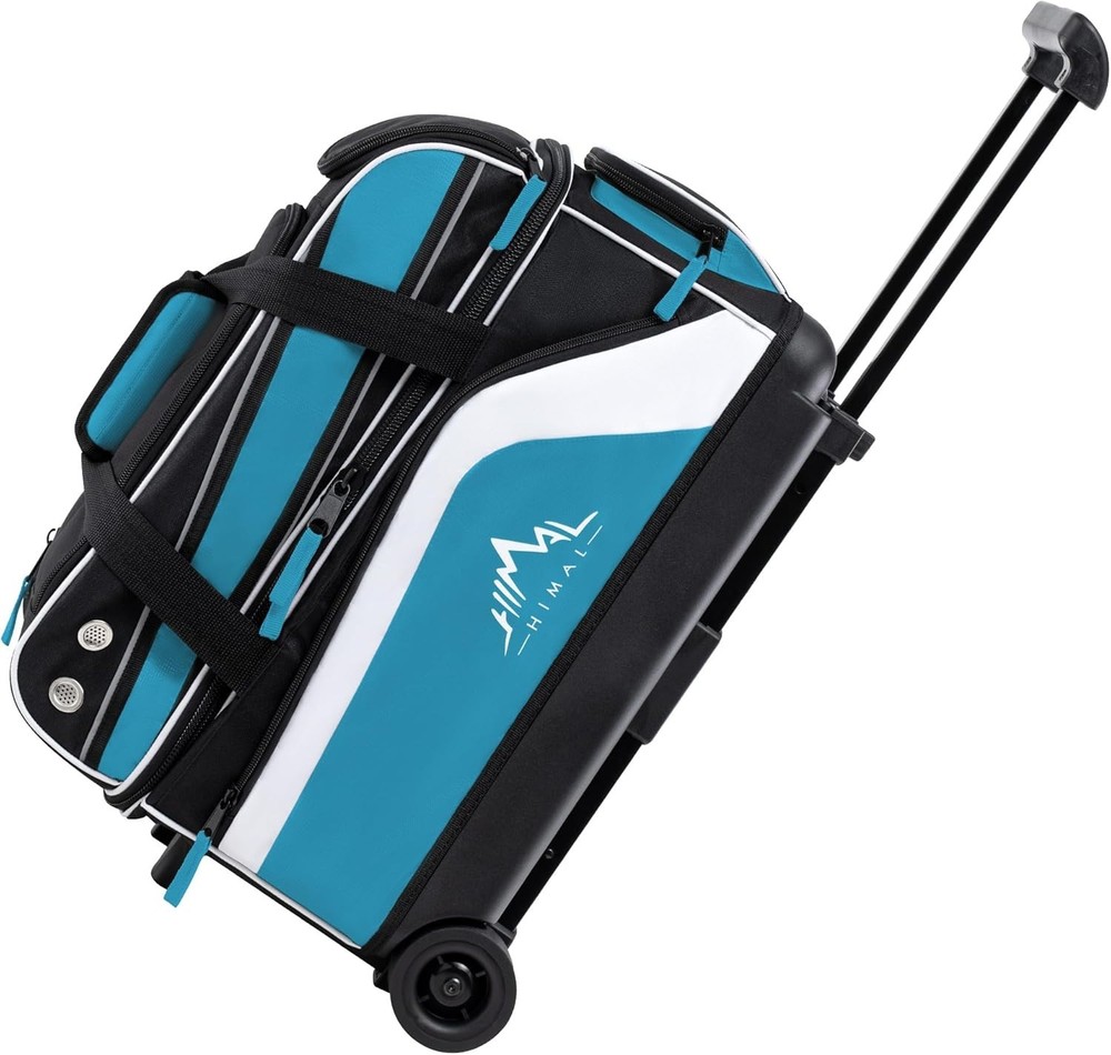 Double Roller 2 Ball Bowling Bag with Separate Shoe Compartment for Bowling S...