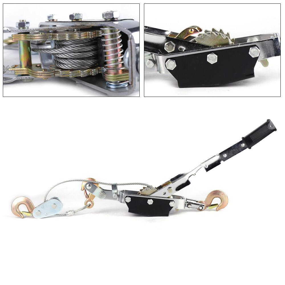 5 Ton Hand Come A Long Ratchet Winch Hoist Puller Cable Puller Tool W/ 3 Hooks