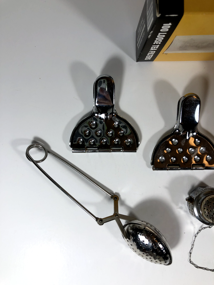 7+ Pc Tea Infuser Collection- Spring, Lemon Press, Egg, Vtg Occupied Japan Pot