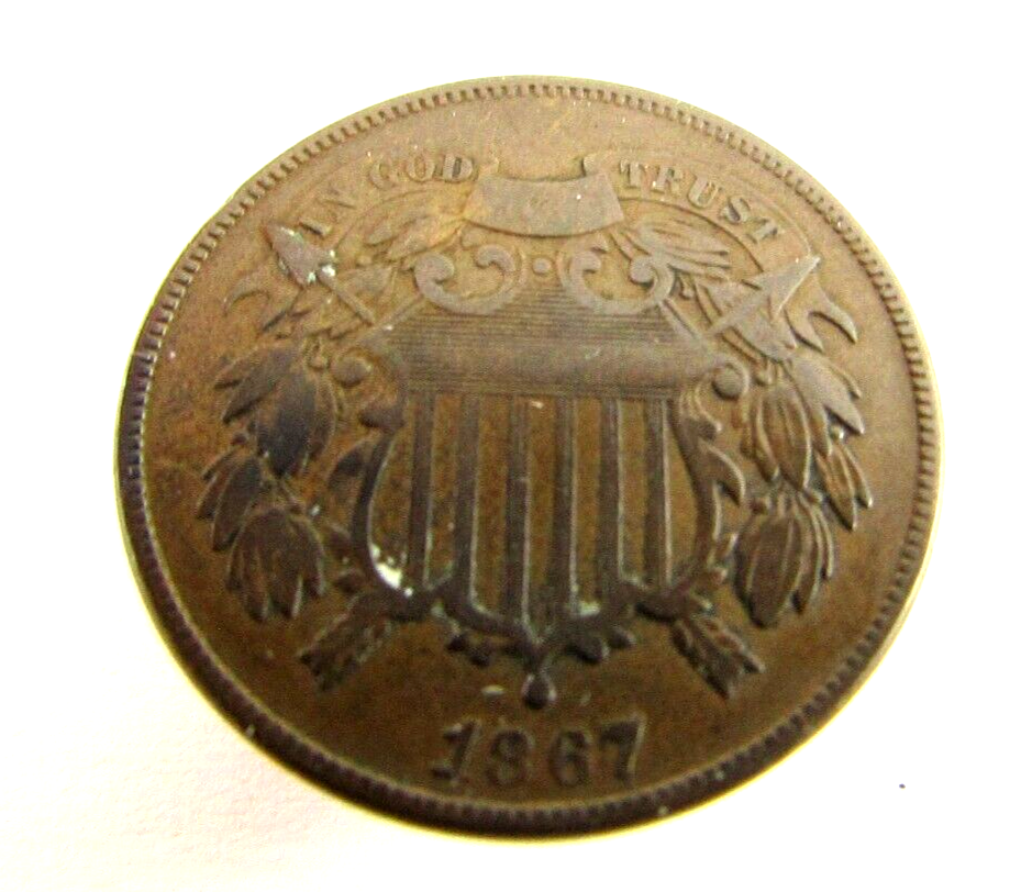 1867 2 CENT PIECE NICE DETAIL