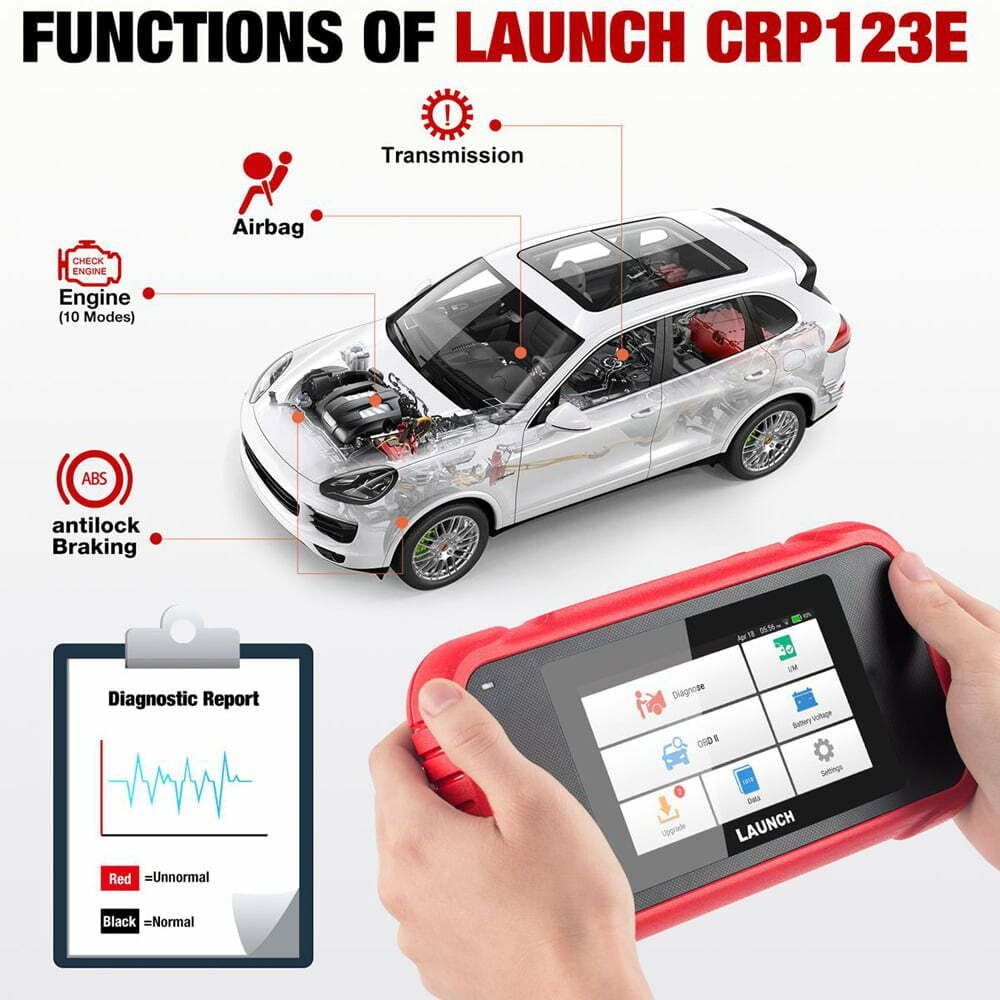 LAUNCH CRP123E Elite Car OBD2 Scanner Code Reader Engine ABS SRS Diagnostic Tool