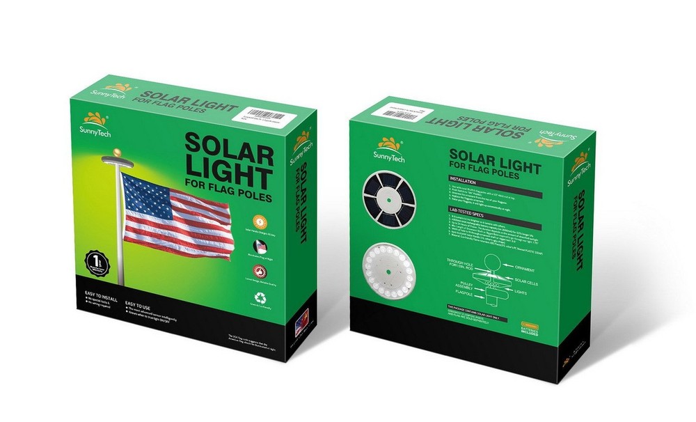 Sunnytech 2nd Generation Solar Flag Pole with 20LED Light, Brightest and Most...