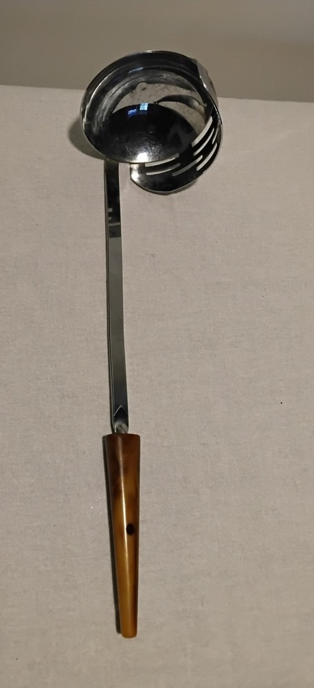Vintage Strainer Ladel Bakelite Handle 11" Kitchen Utensil