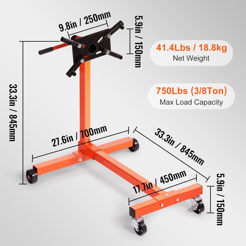 Engine Stand Rotating Engine Motor Stand w Degree Adjustable Head Adjustable Arm