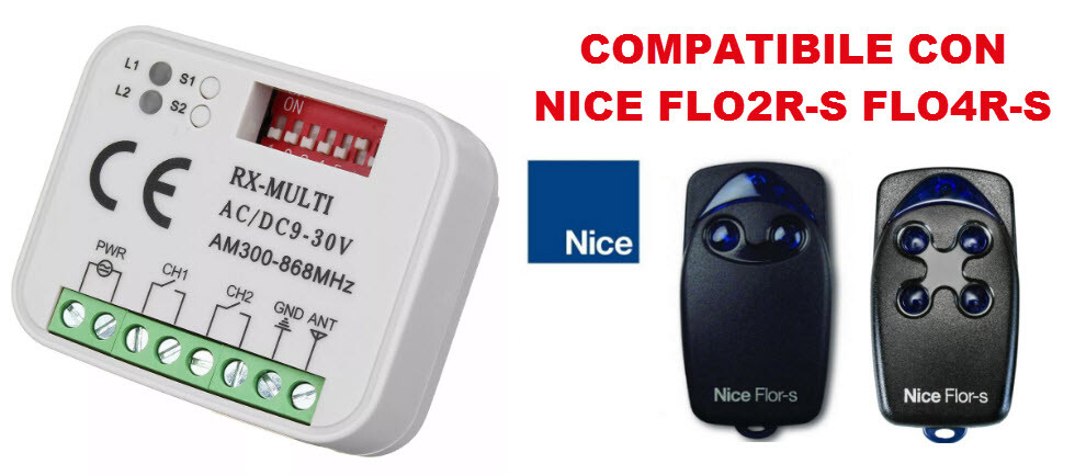 Universal Multifrequency Radio Receiver Rolling Code COMPATIBLE NICE