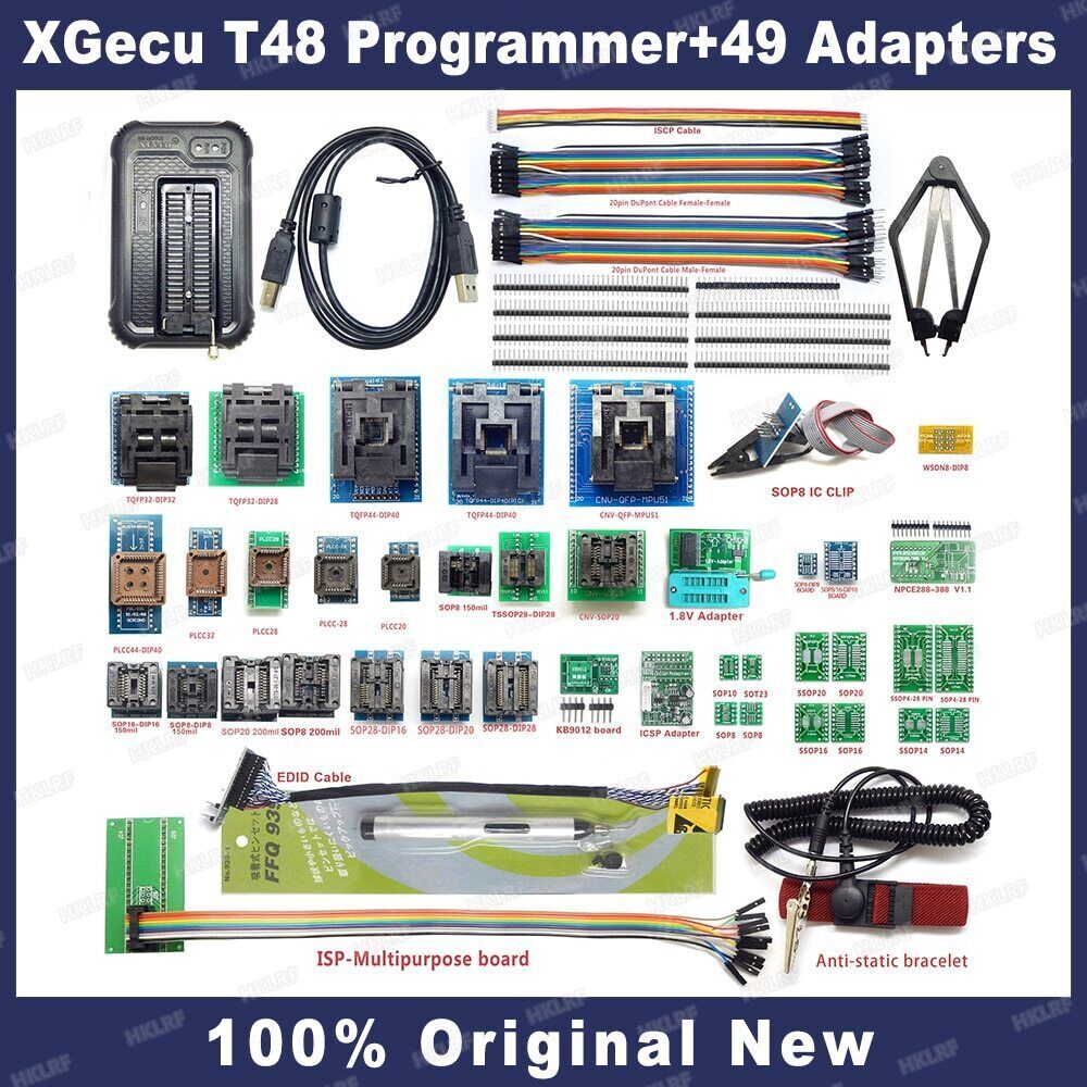 T48 High speed Universal Programmer+Adapters+Test Clip PIC Bios support 31000+