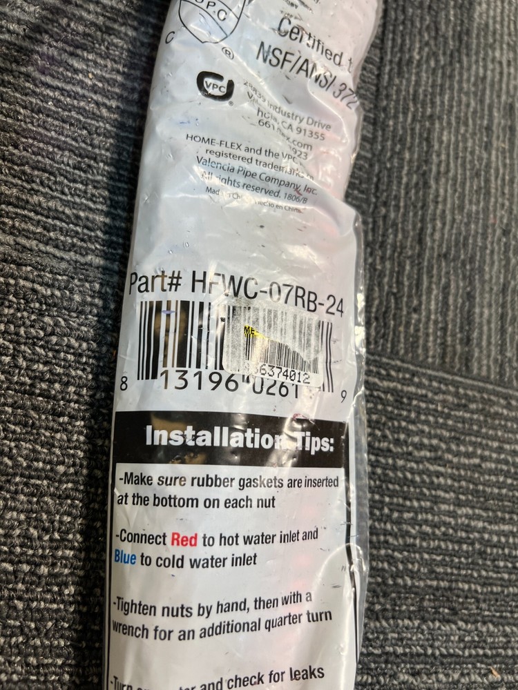 (Pack of 2) Home-Flex Corrugated Water Heater Connector HFWC-07RB-24 3/4" FIP