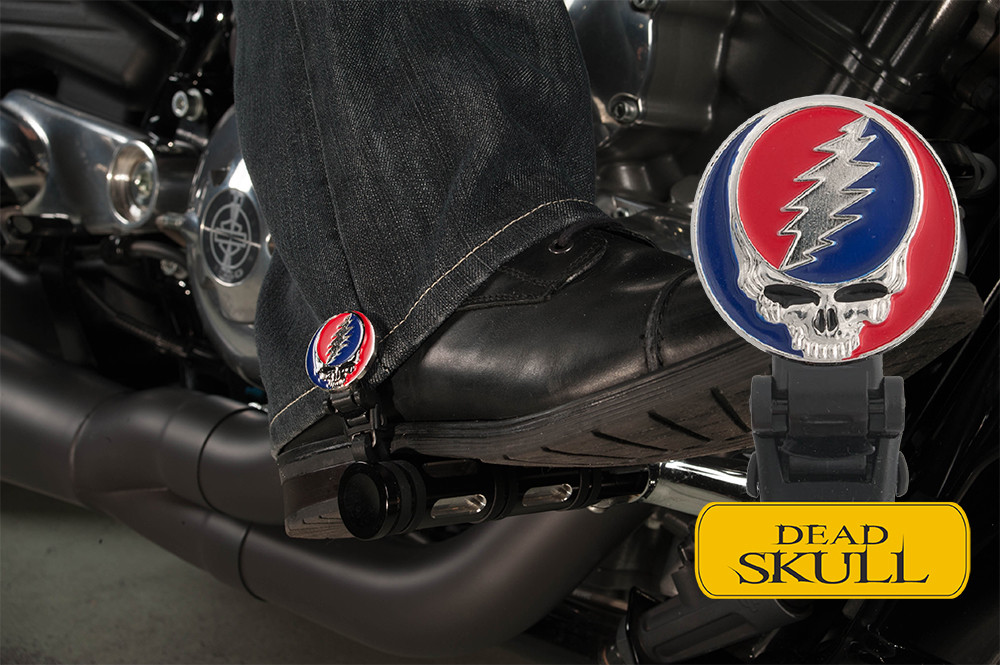 6" Dead Skull Biker Boot Straps