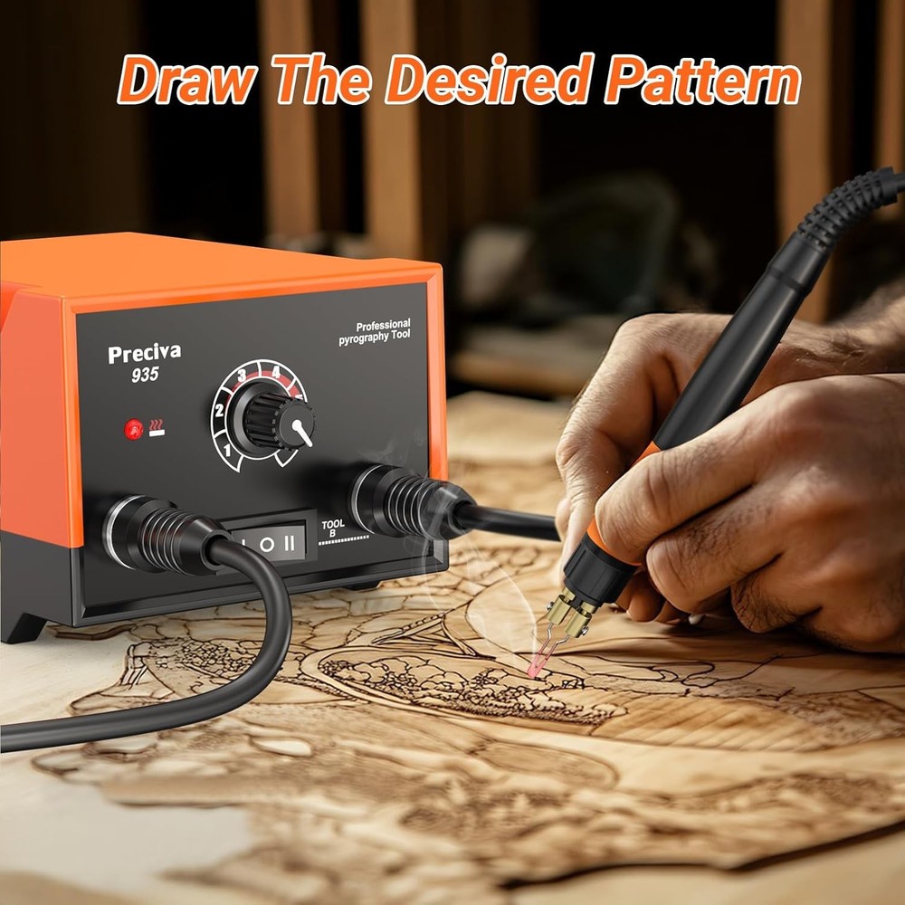 935 Dual Handle Wood Burning Kit - Professional Pyrography Tool with 20 Wire ...