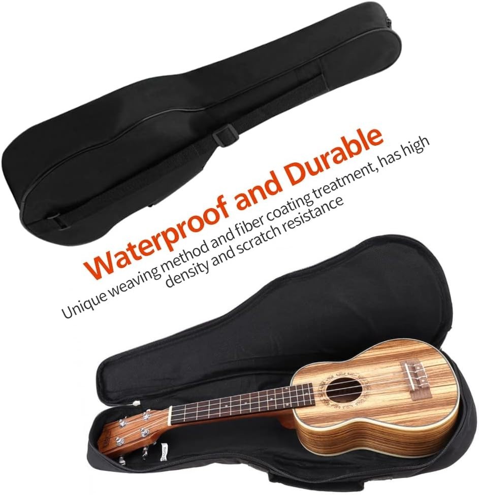 Elegant Waterproof 23in Ukulele Case with Thick Padding & Adjustable Straps