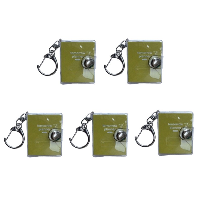 5Pcs Miniature Notebook With Keyring Tiny PVC Notebook Small Memobook Keychain