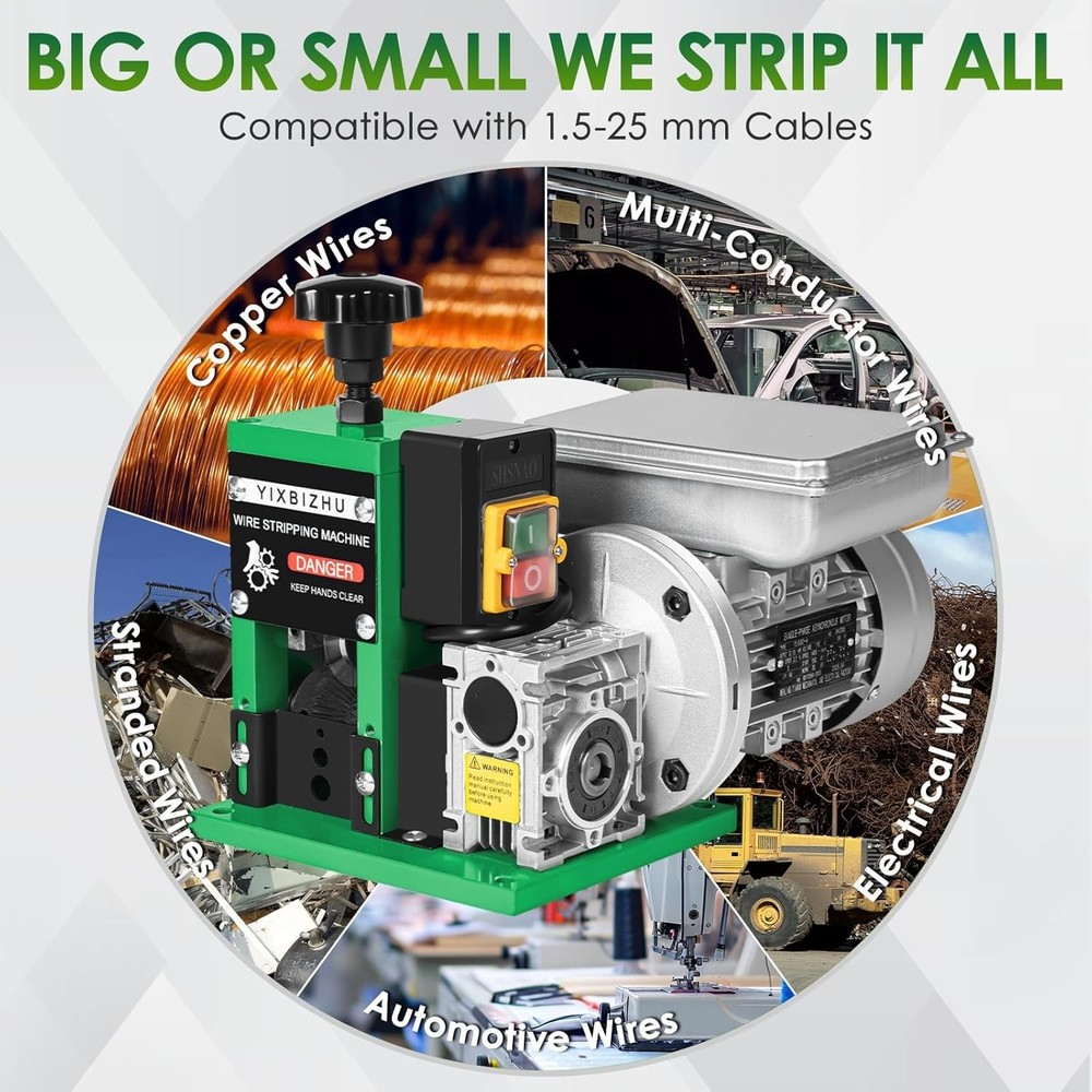 160W Electric Wire Stripper Machine, 30 m/min Automatic Cable Stripping Tool ...