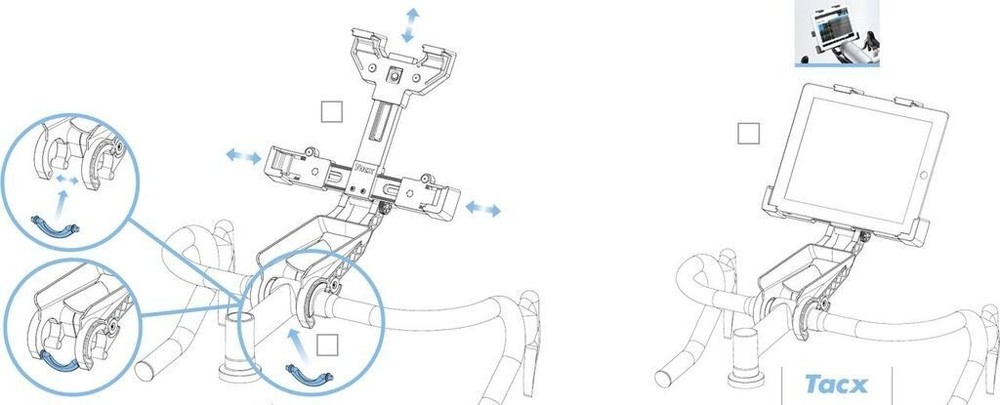 Replacement Tacx handlebar tablet support: part T2094.08