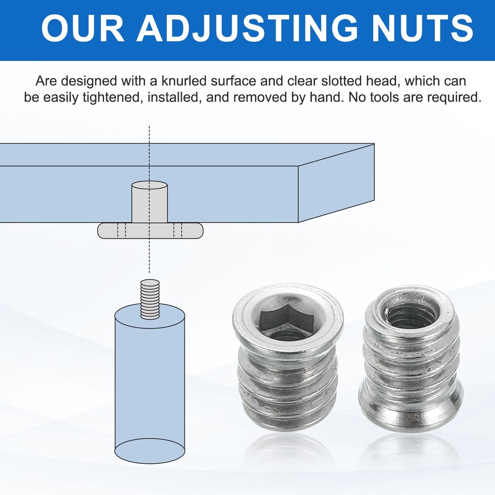 12Pcs Threaded Inserts Nuts, M5x12mm Hex Socket Drive Nut Inserts for Wood