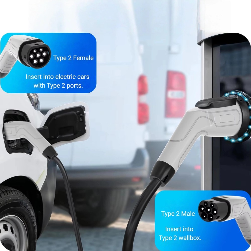 TYPE 2-TYPE 2 Fast Charging EV Cable / 32A / 3 Phase / 5M Length / 22kW