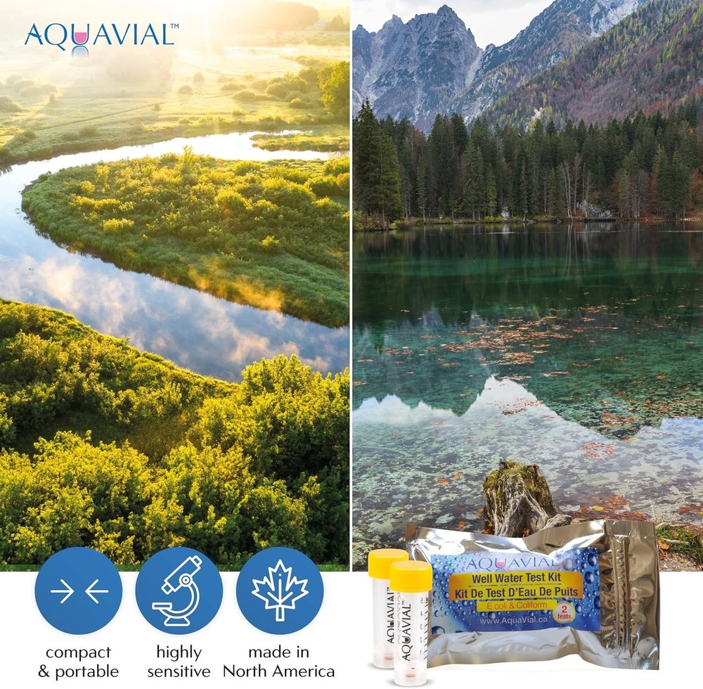 Water Testing Kit 2 Pack E. coli Coliform Bacteria Safe Drinking Pool Lake