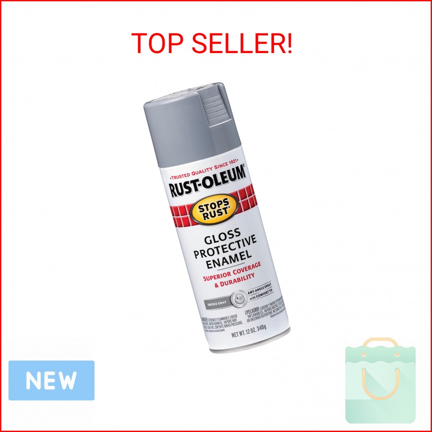 Rust-Oleum 7786830 Stops Rust Spray Paint, 12 oz, Gloss Smoke Gray