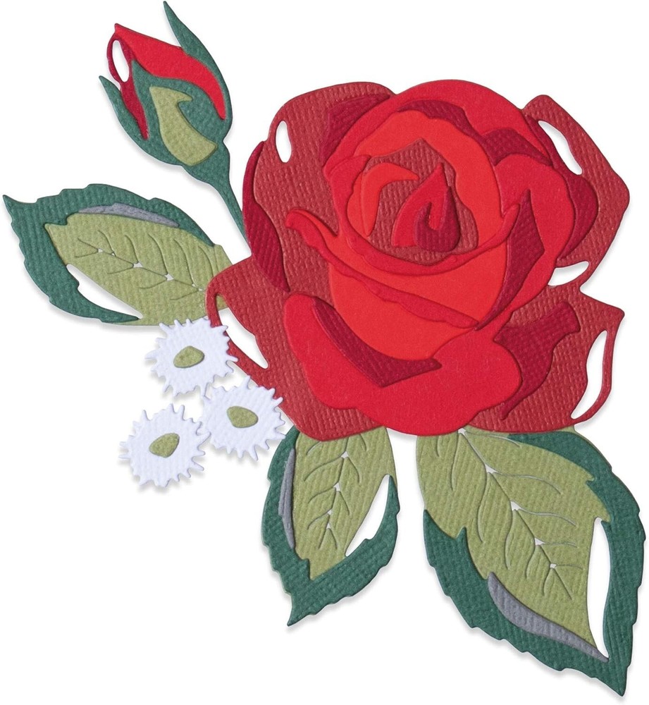 Sizzix Thinlits Layered Rose by Lisa Jones Flower Cutting Dies Bundle 664496 NEW