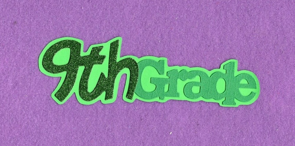 9th GRADE title die cuts scrapbook cards