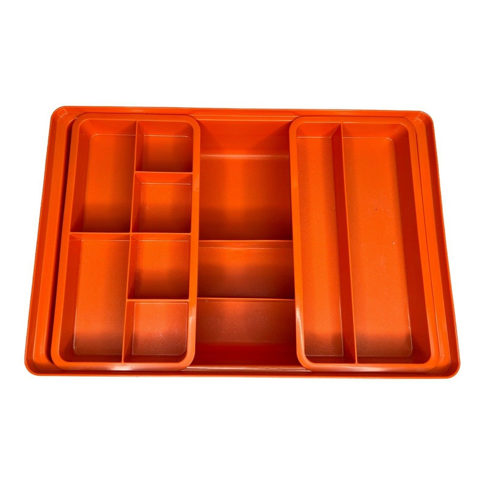 Tupperware Tuppercraft Organizer Container With Inserts - Orange - 1421 - EUC