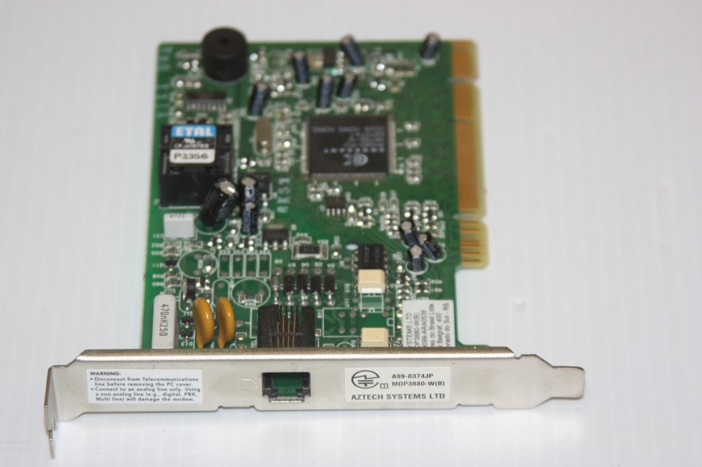 AZTECH SYSTEMS MDP3880-W-56K PCI DIAL UP MODEM DESKTOP COMPUTER CONEXANT CHIPSET
